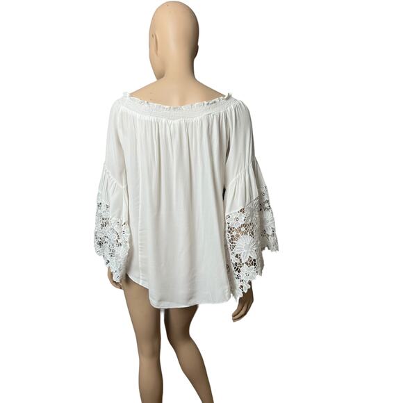 Muche & Muchette Jolie Top One Size Smocked Neckline Belled Sleeves - Picture 7 of 12